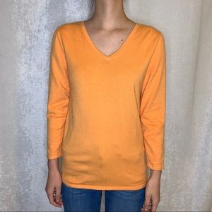 Ann Taylor Factory Orange V-Neck Sweater